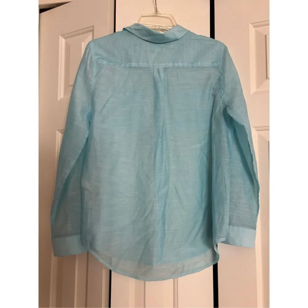 Chico’s Sheer Button Up Blouse - Picture 4 of 6
